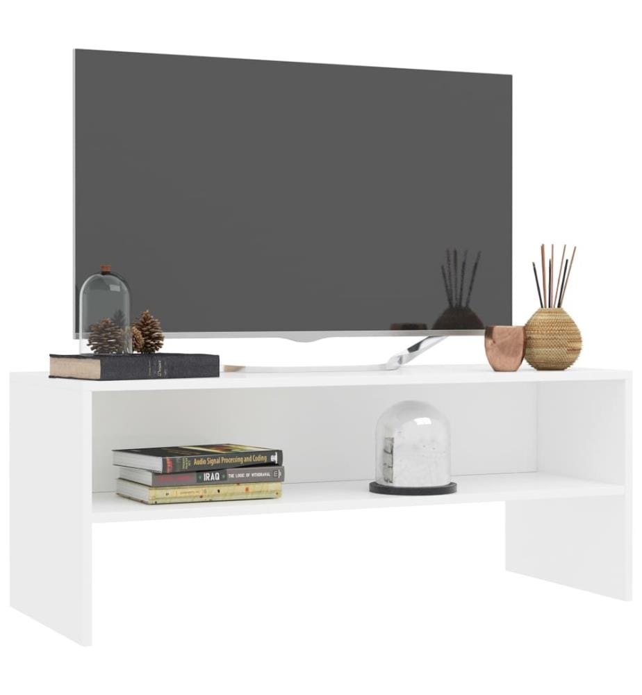 Meuble TV Blanc 100 x 40 x 40 cm Aggloméré