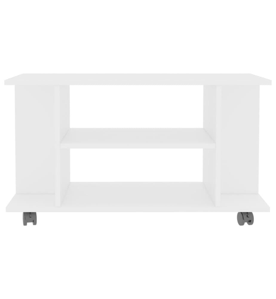 TV-Schrank mit Rollen Weiss 80x40x45 cm Holzwerkstoff