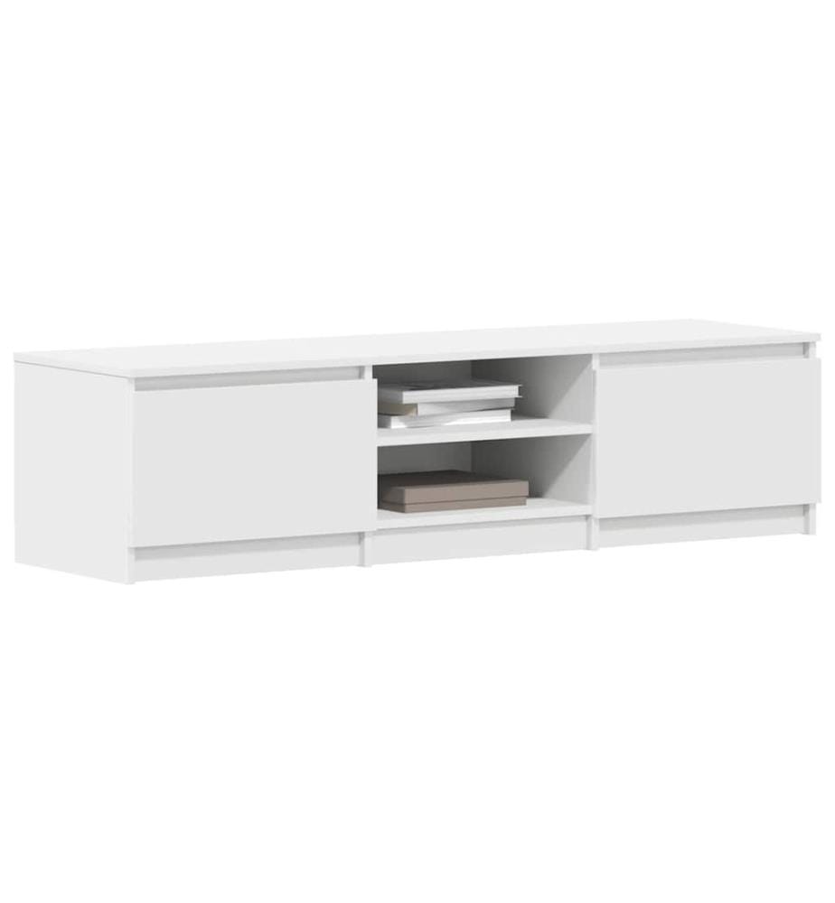 Meuble TV Blanc 140x40x35,5 cm Bois d'ingénierie