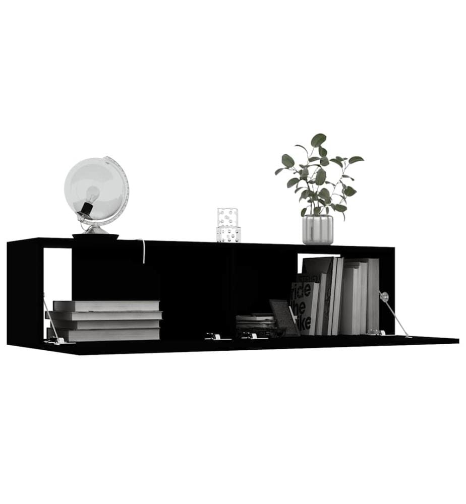Meuble TV Noir 120x30x30 cm Bois d'ingénierie