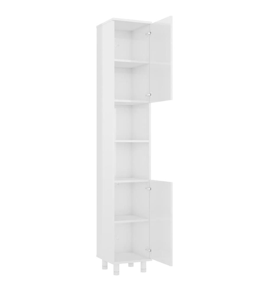 Armoire de salle de bain Blanc brillant Bois d'ingénierie