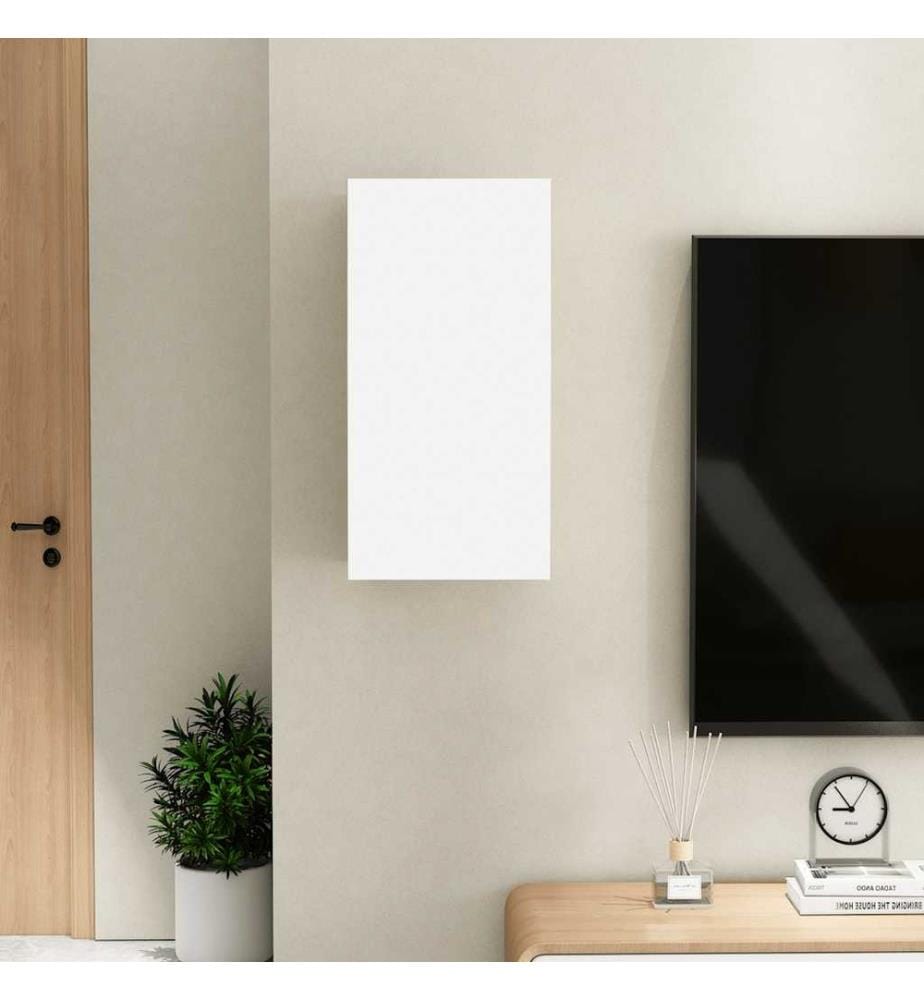 Meuble TV Blanc 30,5x30x60 cm Bois d'ingénierie