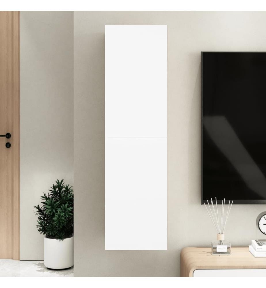 Meuble TV Blanc 30,5x30x110 cm Bois d'ingénierie