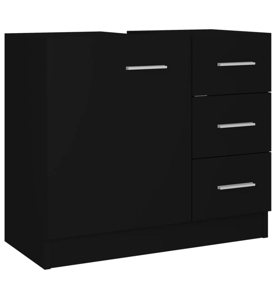 Armoire d'évier Noir 63x30x54 cm Bois d'ingénierie