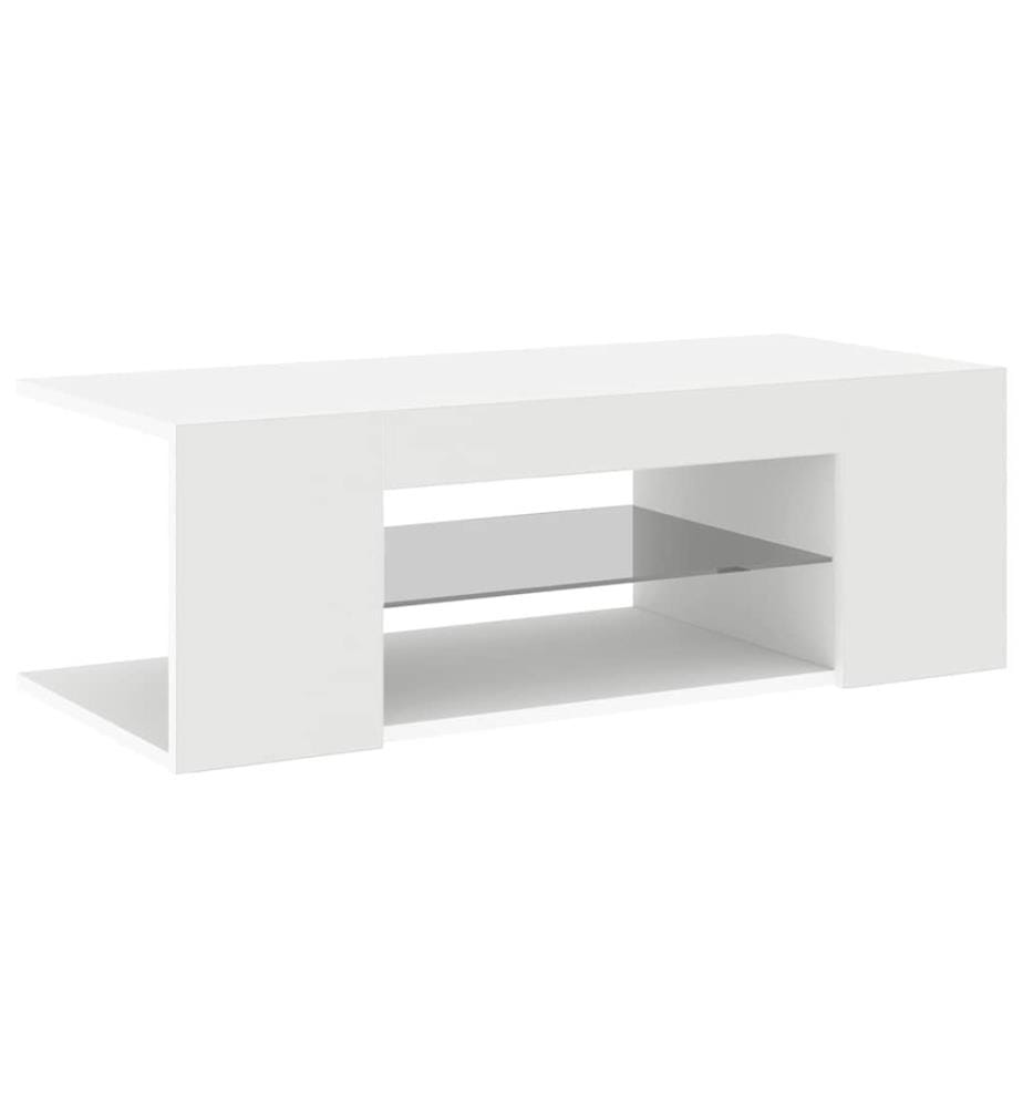 Meuble TV avec lumières LED Blanc 90x39x30 cm