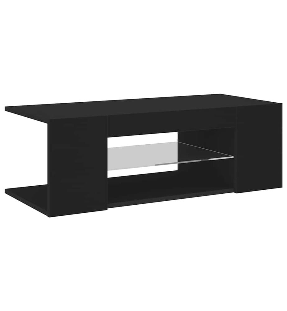 Meuble TV avec lumières LED Noir 90x39x30 cm