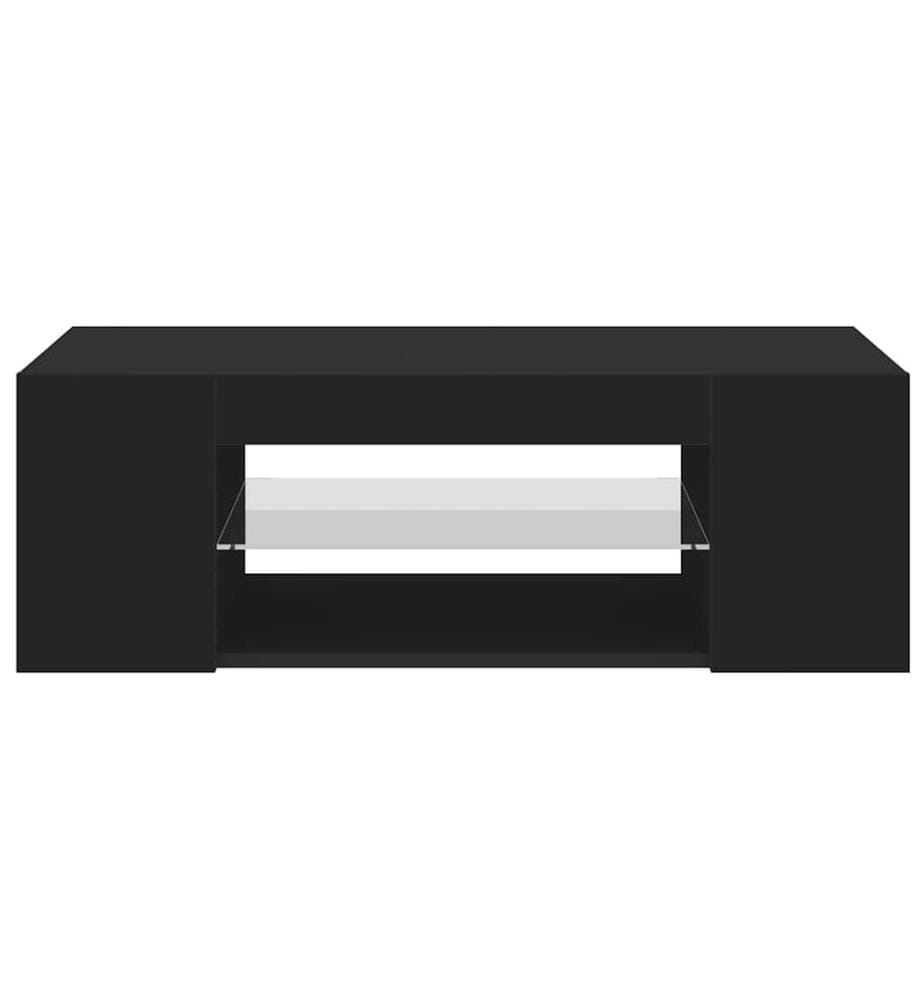 Meuble TV avec lumières LED Noir 90x39x30 cm