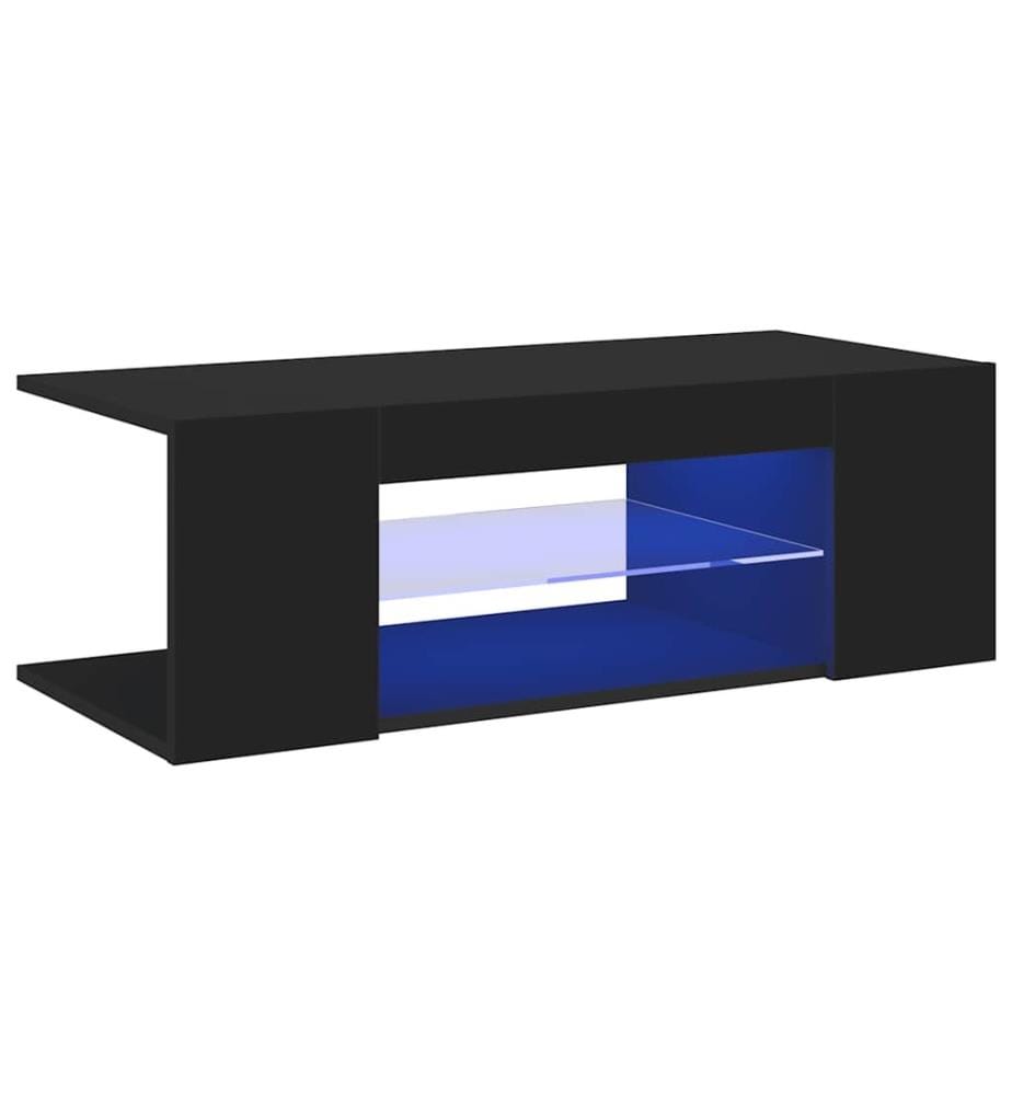 Meuble TV avec lumières LED Noir 90x39x30 cm