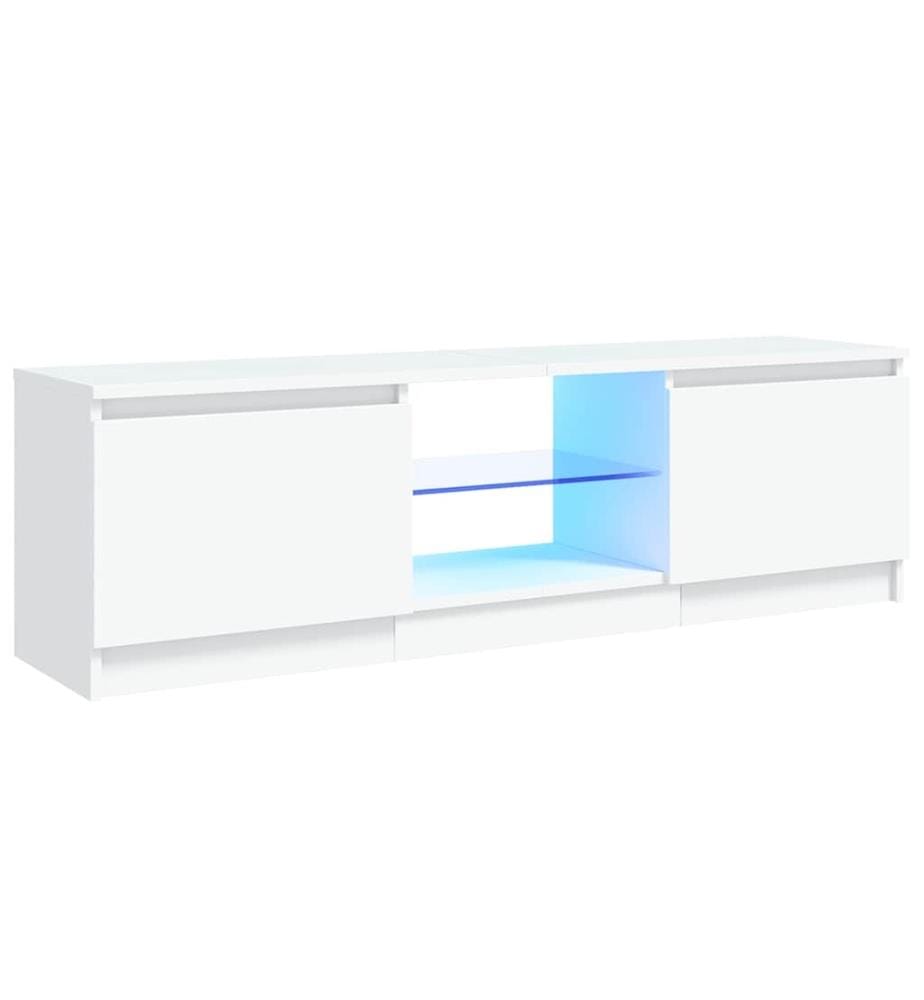 Meuble TV avec lumières LED Blanc 120x30x36 cm