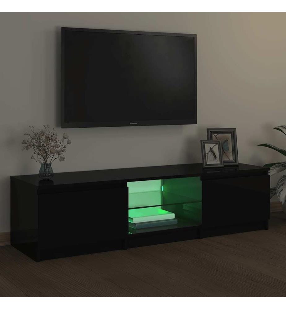 Meuble TV avec lumières LED noir 140x40x36 cm