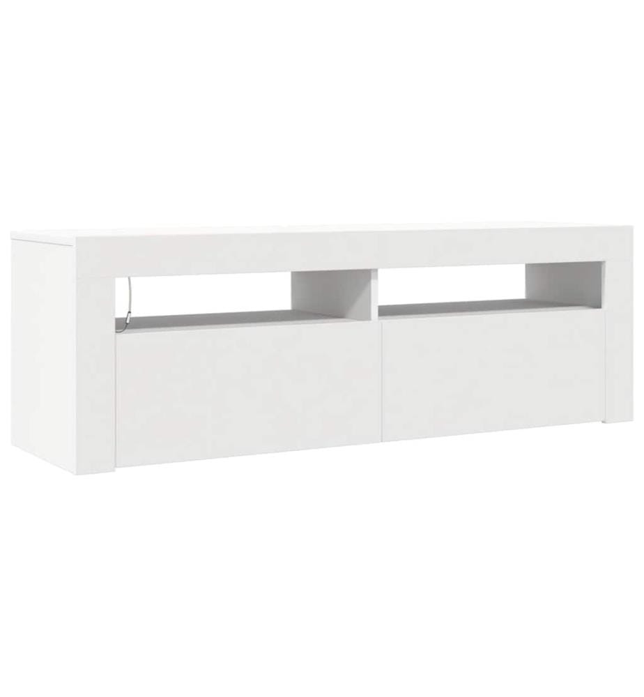 Meuble TV avec lumières LED blanc 120x35x40 cm