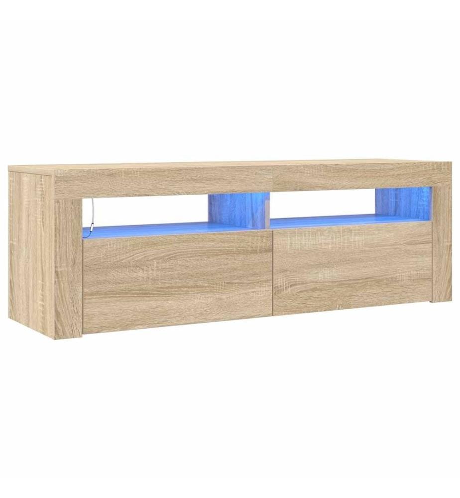 TV-Schrank mit LED-Leuchten Sonoma-Eiche 120x35x40 cm