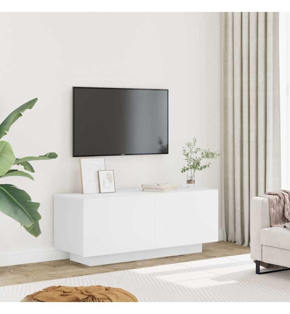 Meuble TV Blanc 100x35x40 cm Bois d'ingénierie