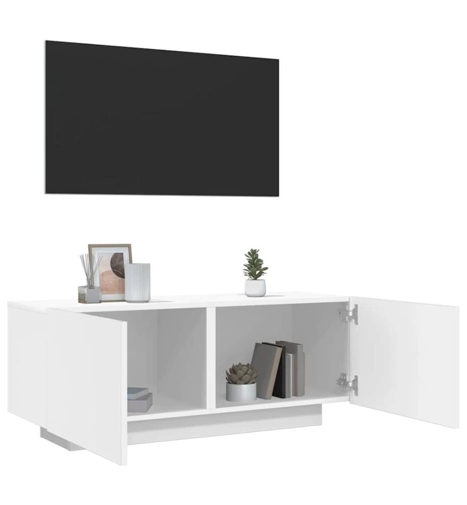 Meuble TV Blanc 100x35x40 cm Bois d'ingénierie