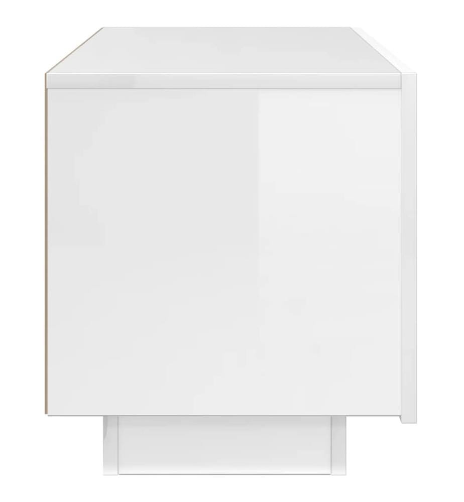 Meuble TV Blanc brillant 100x35x40 cm Bois d'ingénierie