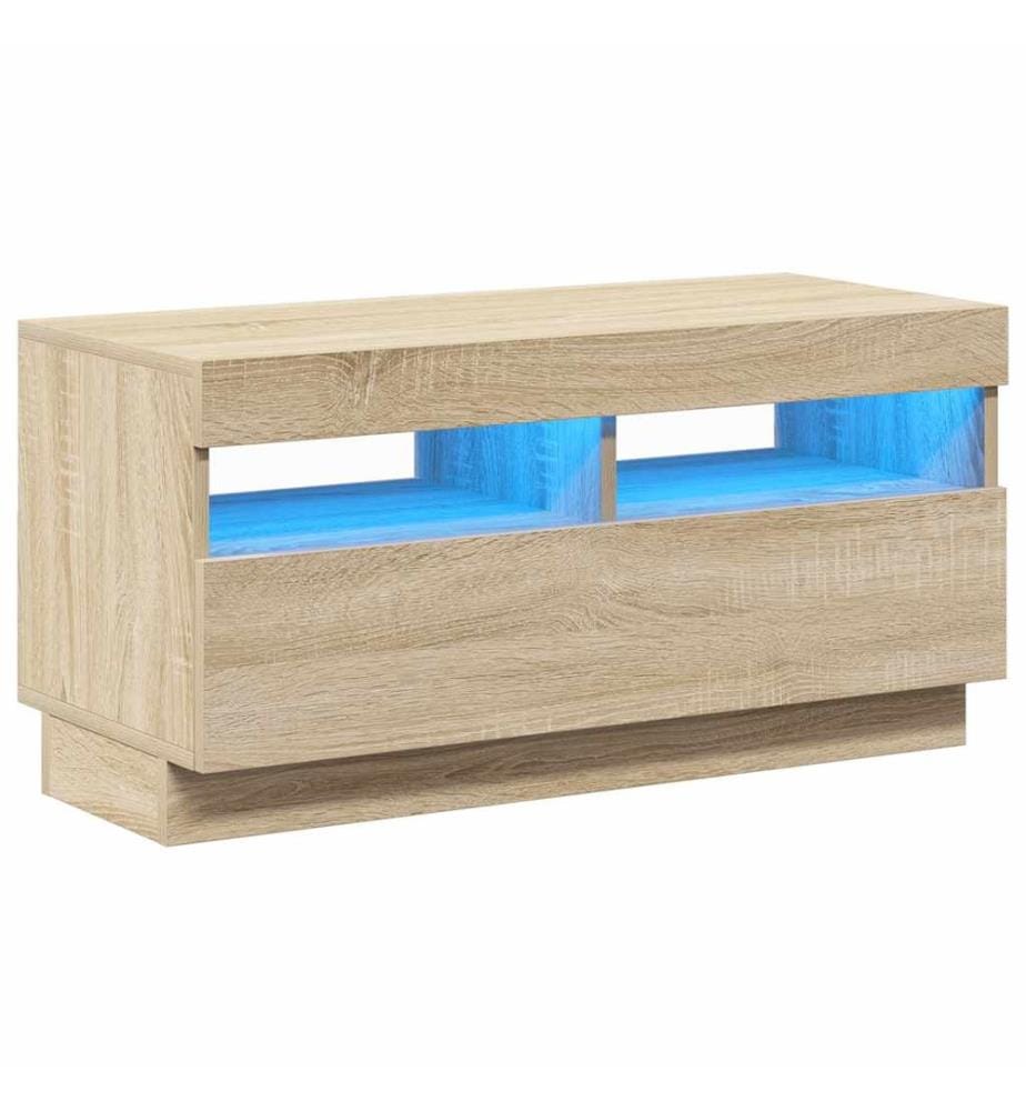 TV-Schrank mit LED-Leuchten Sonoma-Eiche 80x35x40 cm
