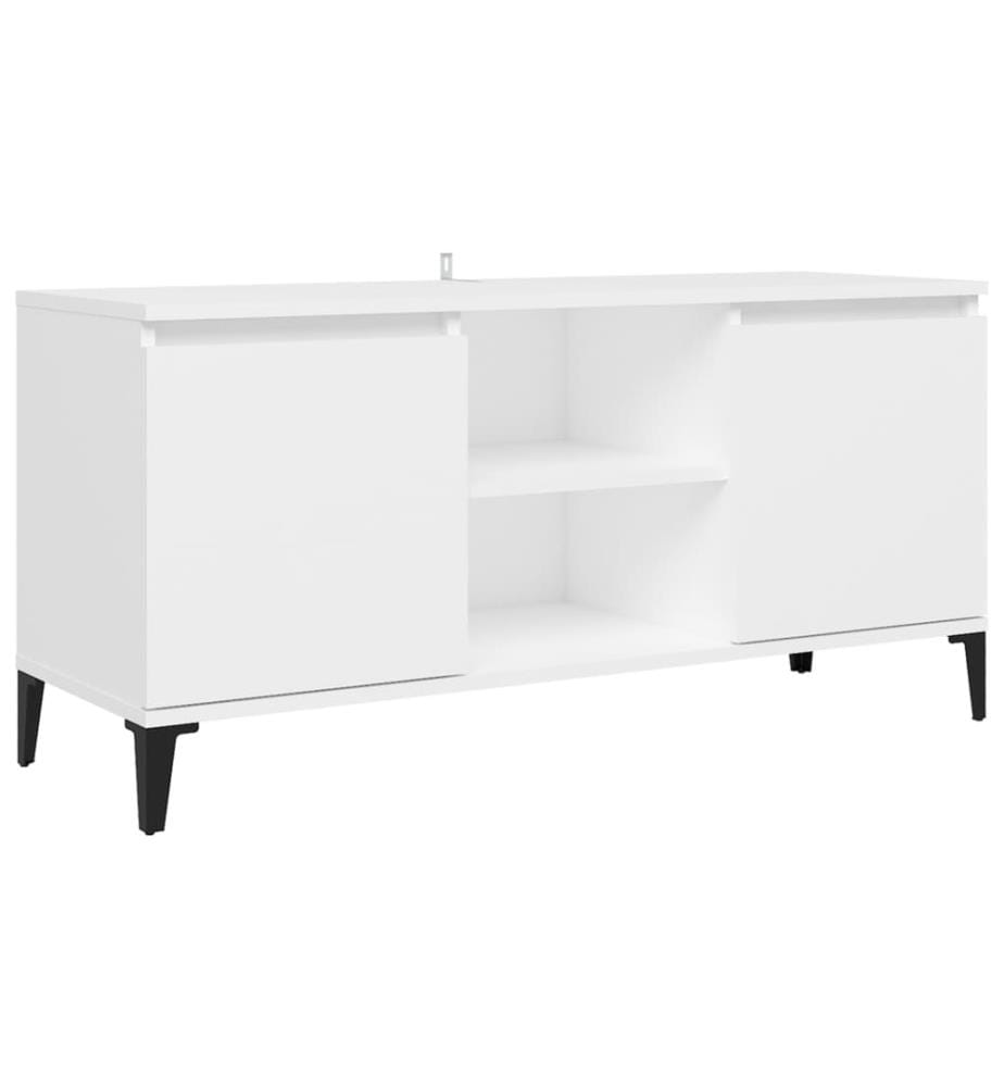 TV-Schrank mit Metallbeinen Weiss 103,5x35x50 cm
