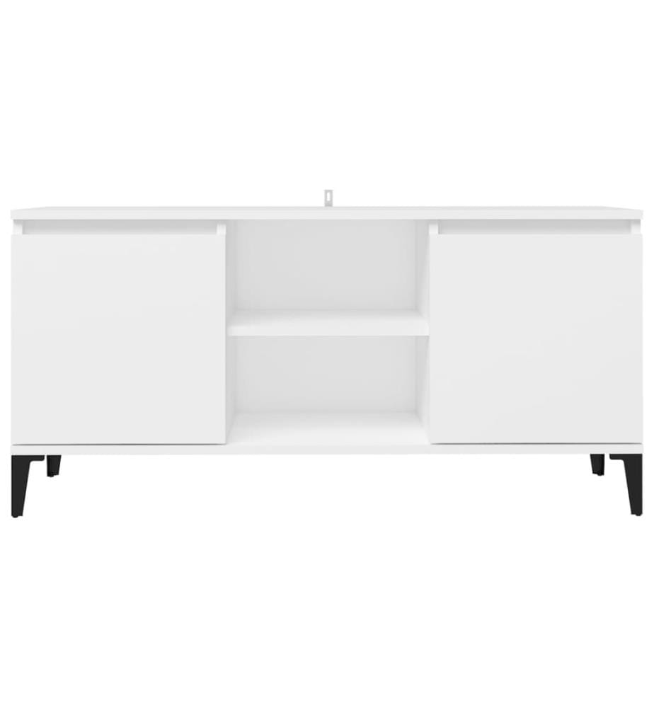 TV-Schrank mit Metallbeinen Weiss 103,5x35x50 cm