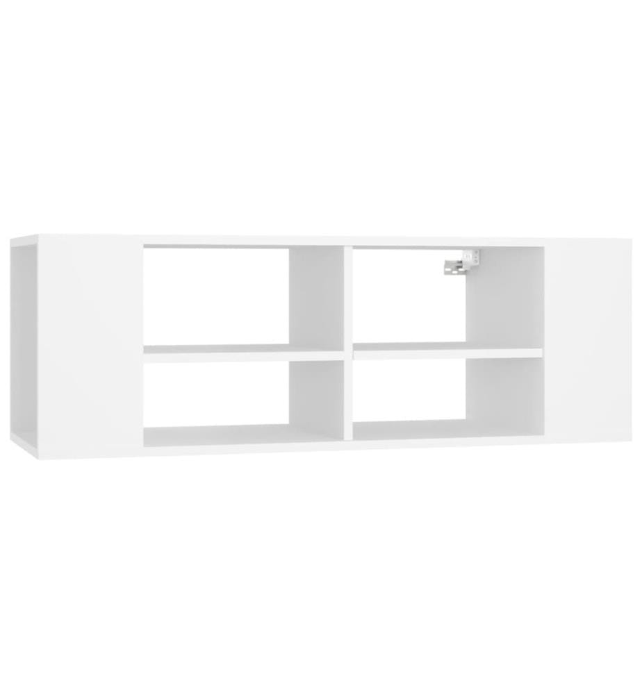 Meuble TV mural Blanc 102x35x35 cm Bois d'ingénierie