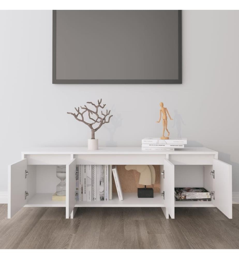 Meuble TV Blanc 120x30x40,5 cm Bois d'ingénierie