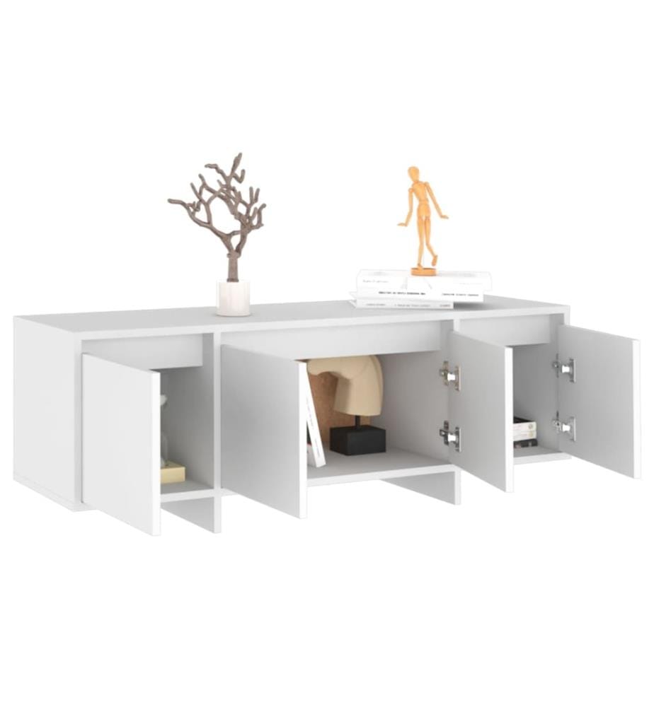 Meuble TV Blanc 120x30x40,5 cm Bois d'ingénierie