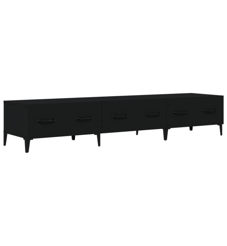 Meuble TV Noir 150x34,5x30 cm Bois d'ingénierie