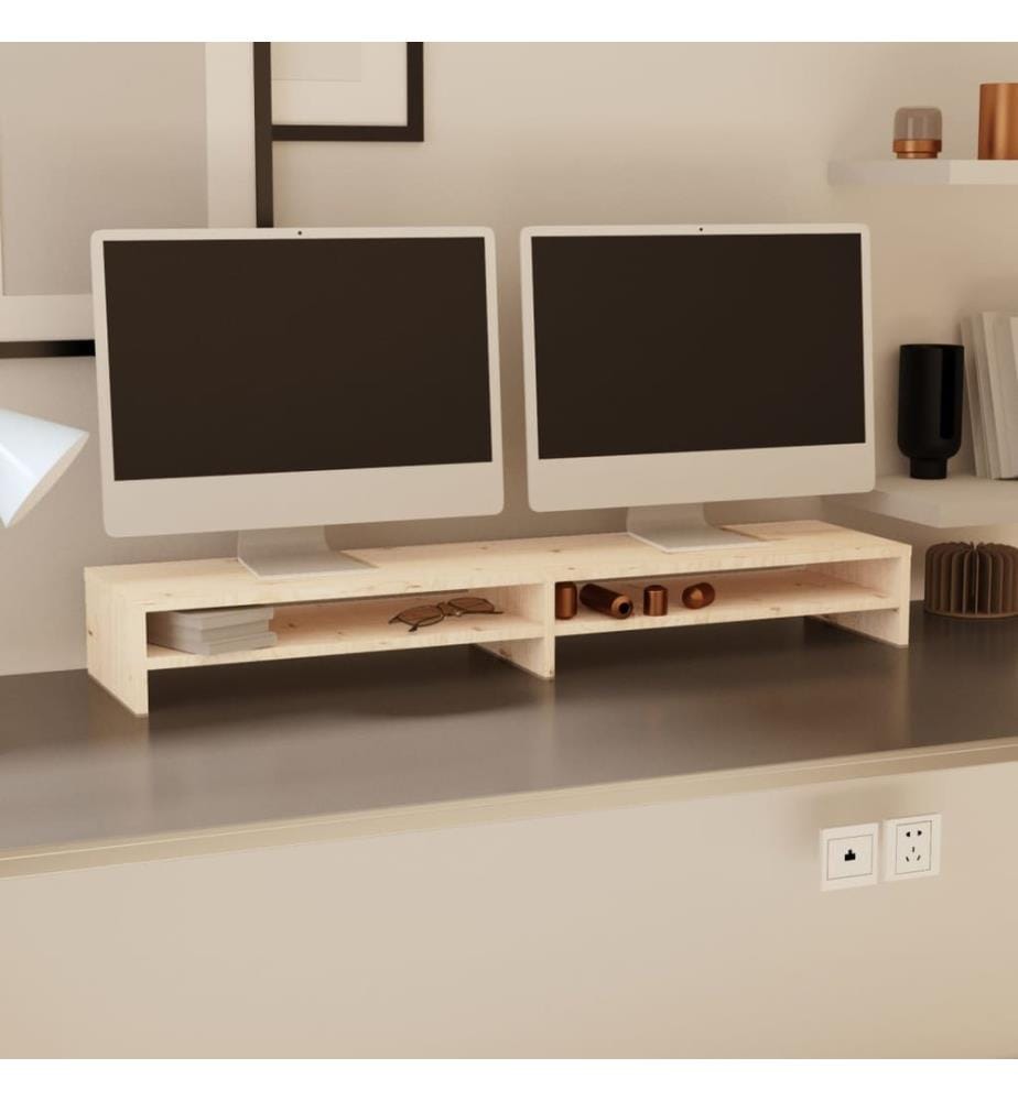 Support de moniteur 100x24x13 cm Bois de pin solide