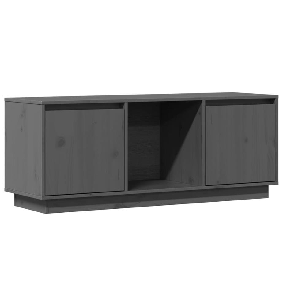 Meuble TV Gris 110,5x35x44 cm Bois de pin massif