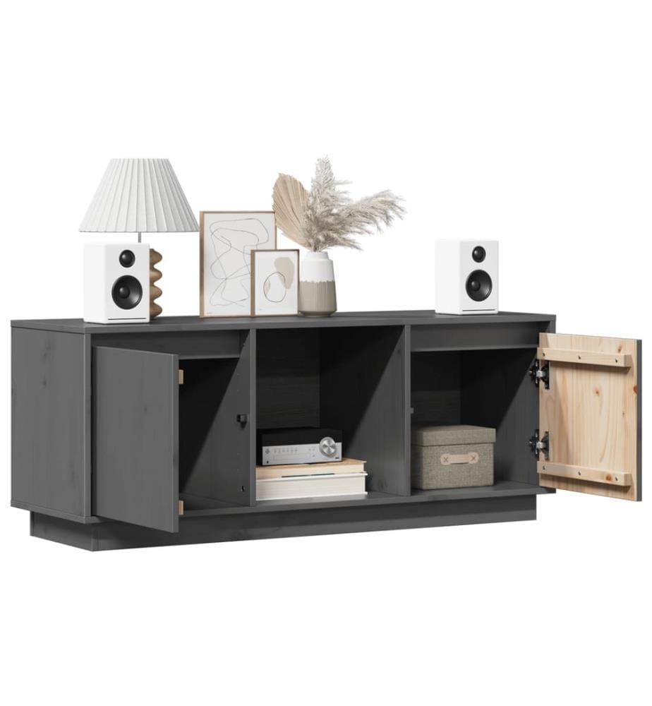 Meuble TV Gris 110,5x35x44 cm Bois de pin massif