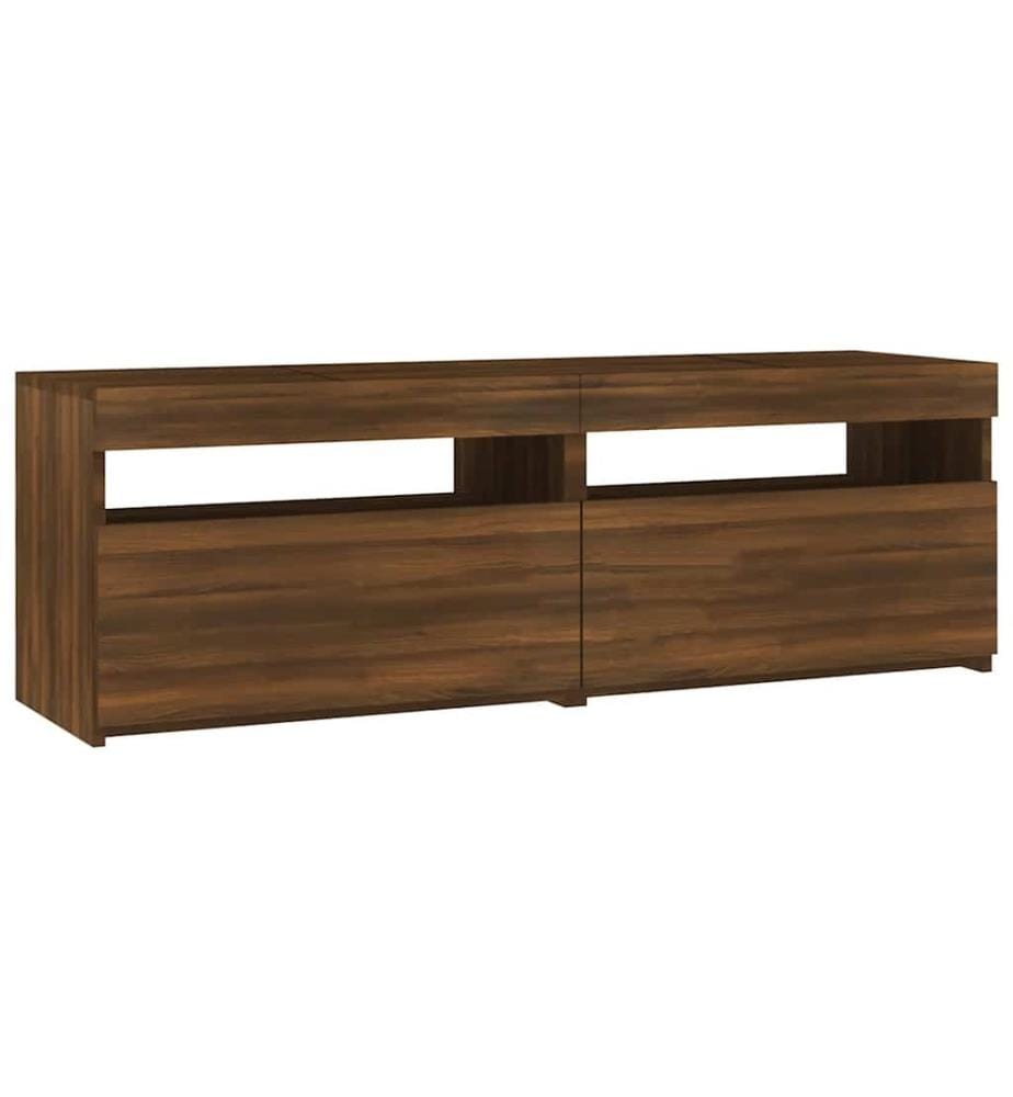 TV-Schrank mit LED-Leuchten Braun Eichen-Optik 120x35x40 cm