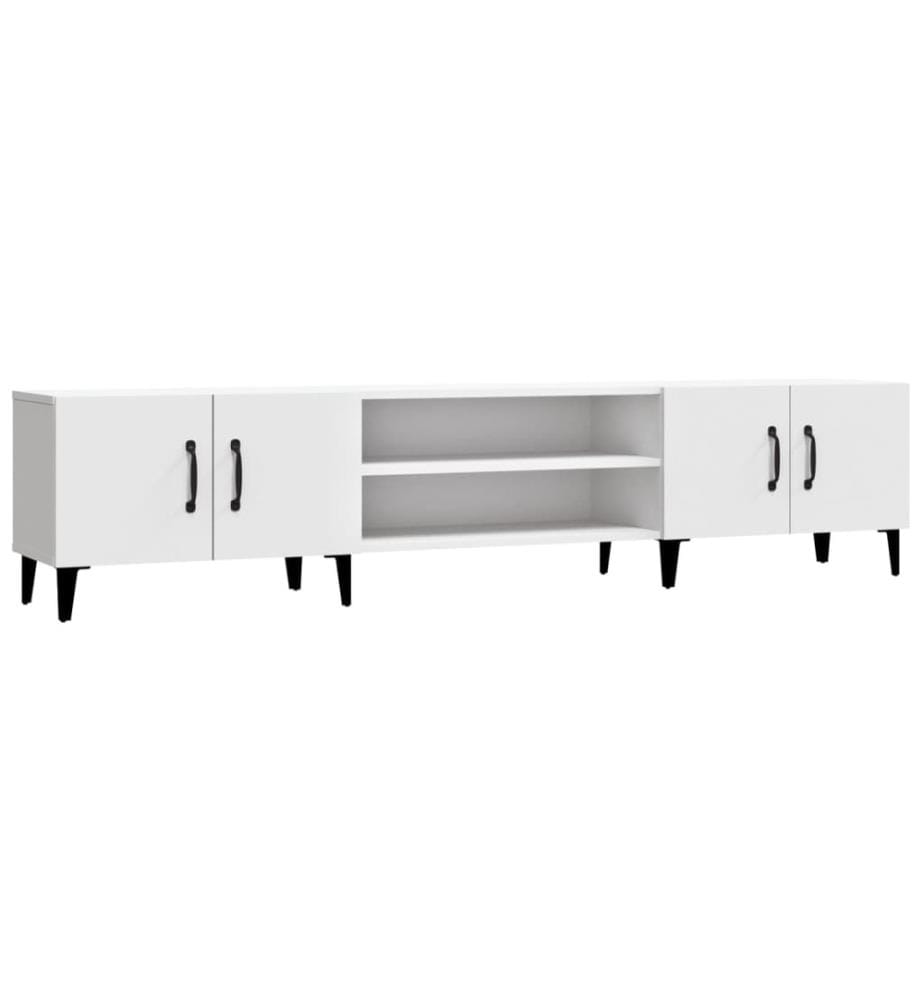 Meuble TV Blanc 180x31,5x40 cm Bois d'ingénierie