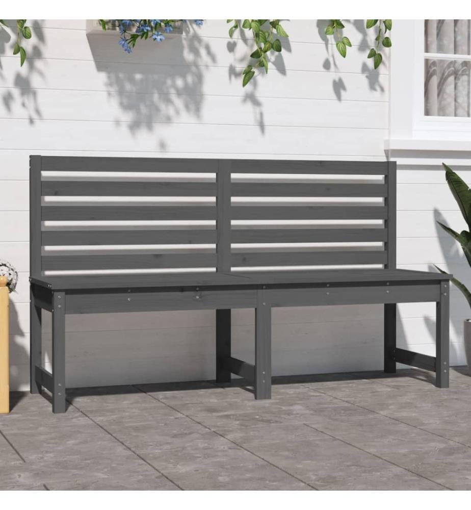 Gartenbank Grau 157,5 cm Massivholz Kiefer