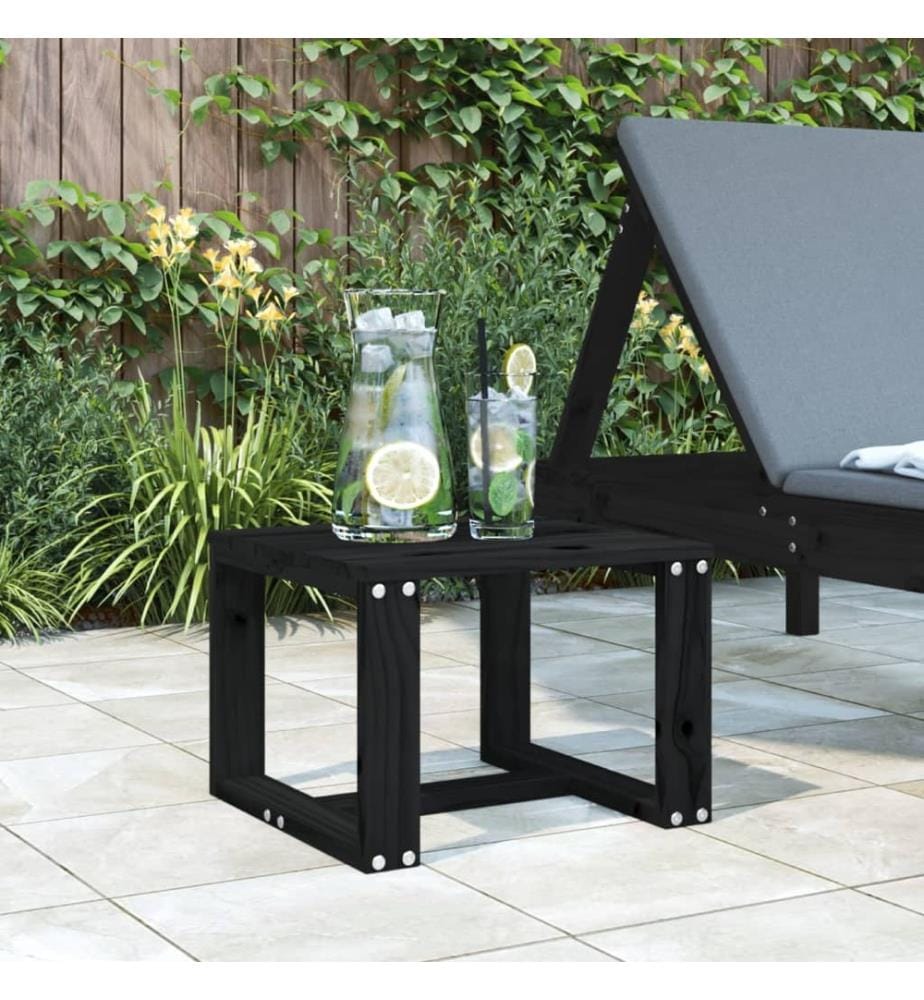 Table d'appoint de jardin noir 40x38x28,5 cm bois massif de pin