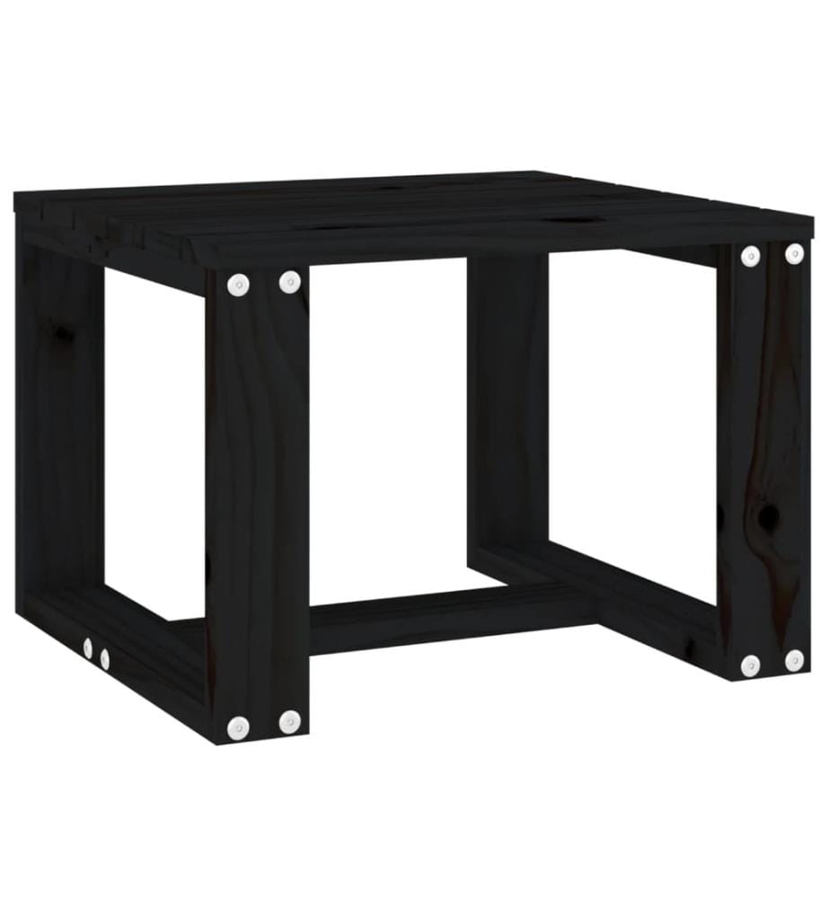 Table d'appoint de jardin noir 40x38x28,5 cm bois massif de pin