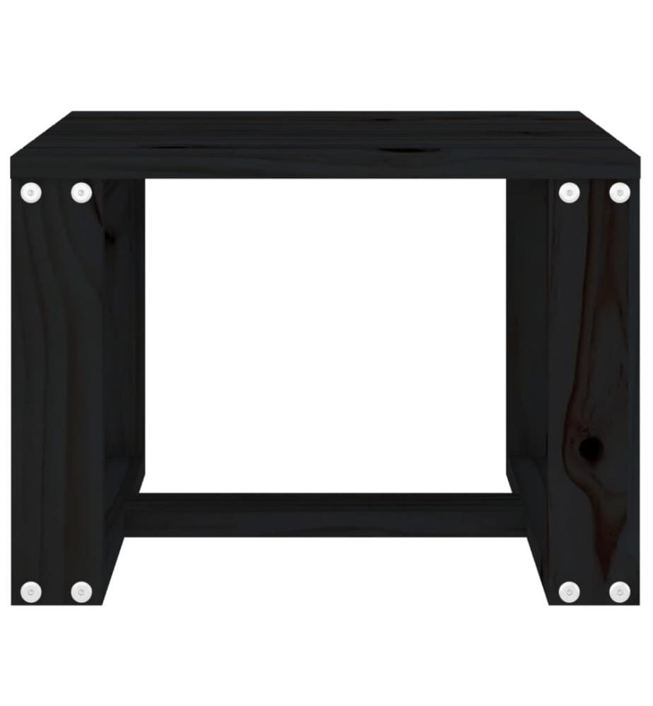 Table d'appoint de jardin noir 40x38x28,5 cm bois massif de pin