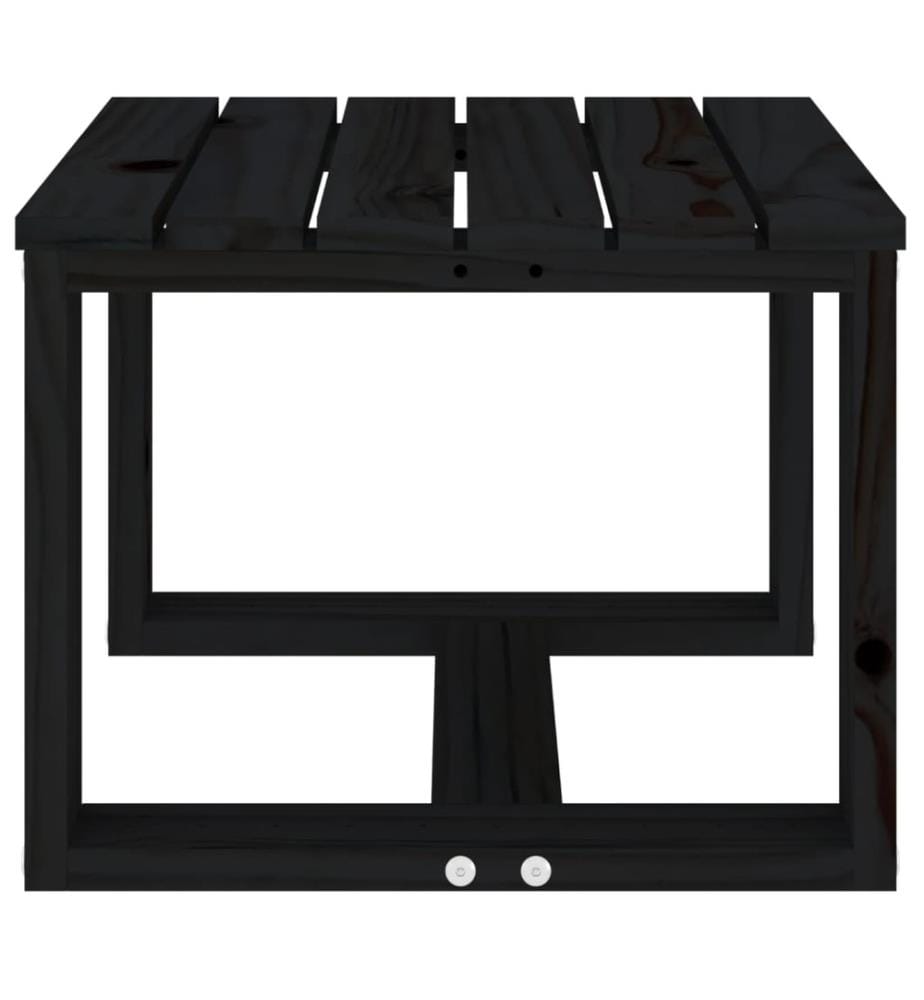 Table d'appoint de jardin noir 40x38x28,5 cm bois massif de pin