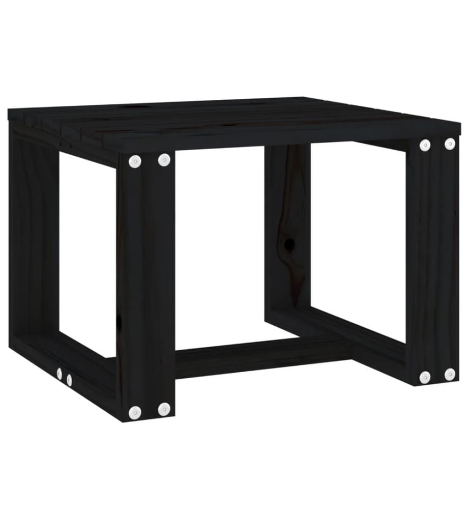 Table d'appoint de jardin noir 40x38x28,5 cm bois massif de pin