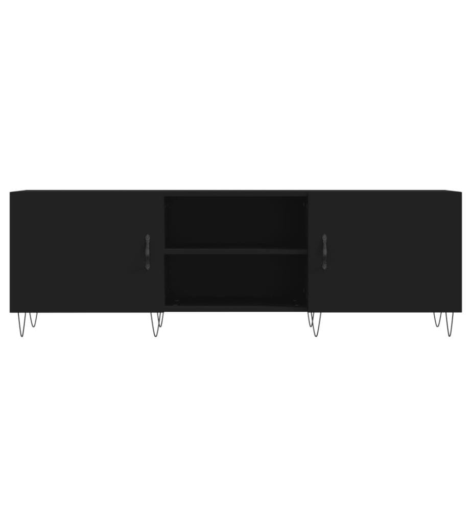 Meuble TV noir 150x30x50 cm bois d'ingénierie