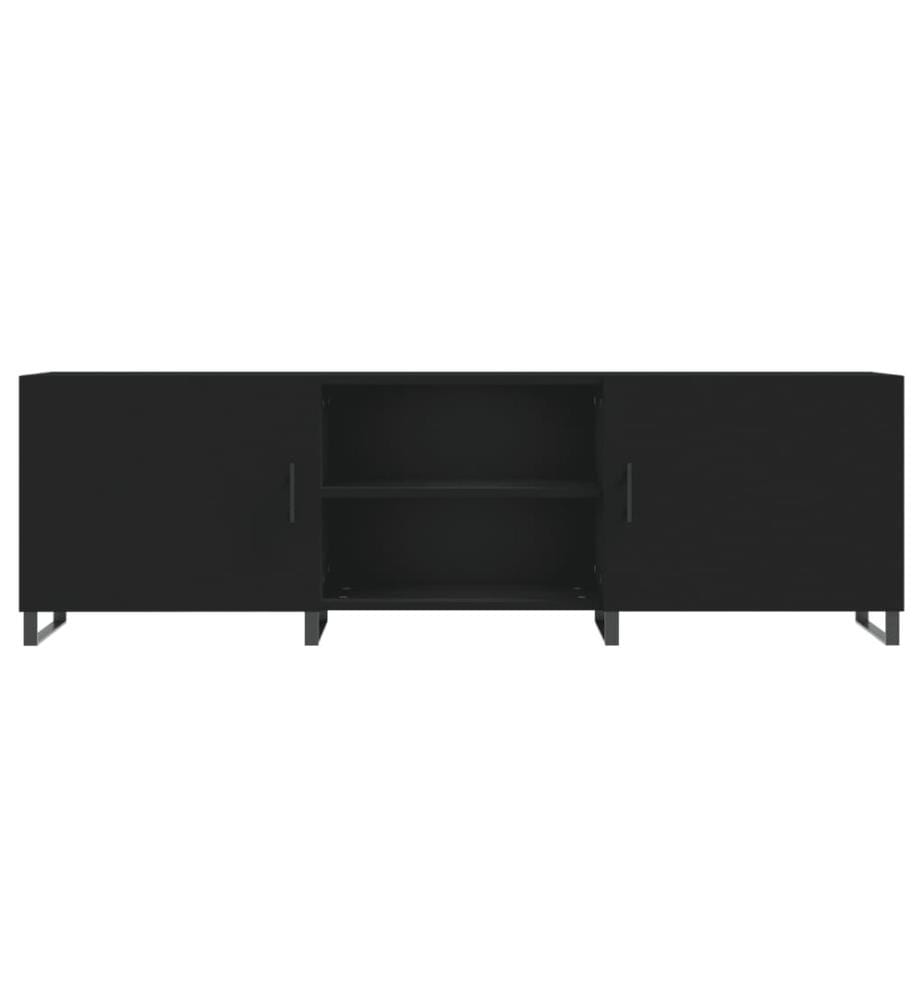 Meuble TV noir 150x30x50 cm bois d'ingénierie