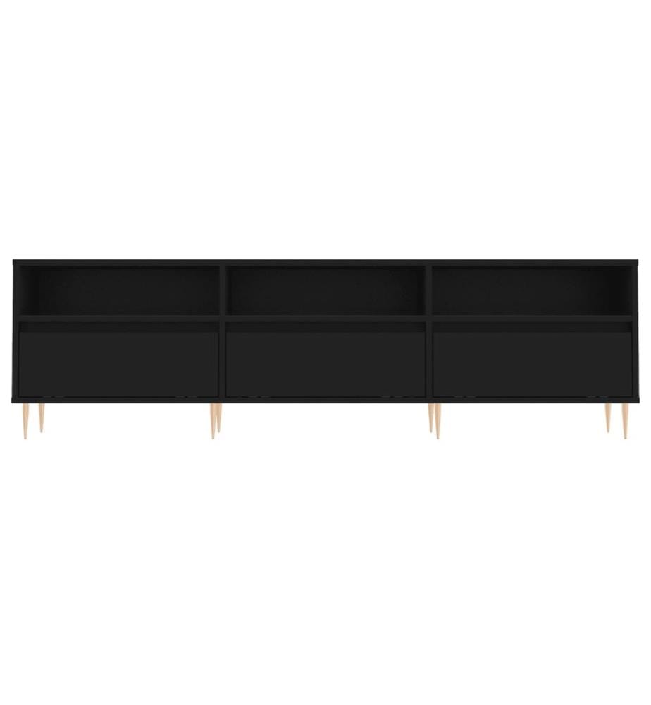 Meuble TV noir 150x30x44,5 cm bois d'ingénierie