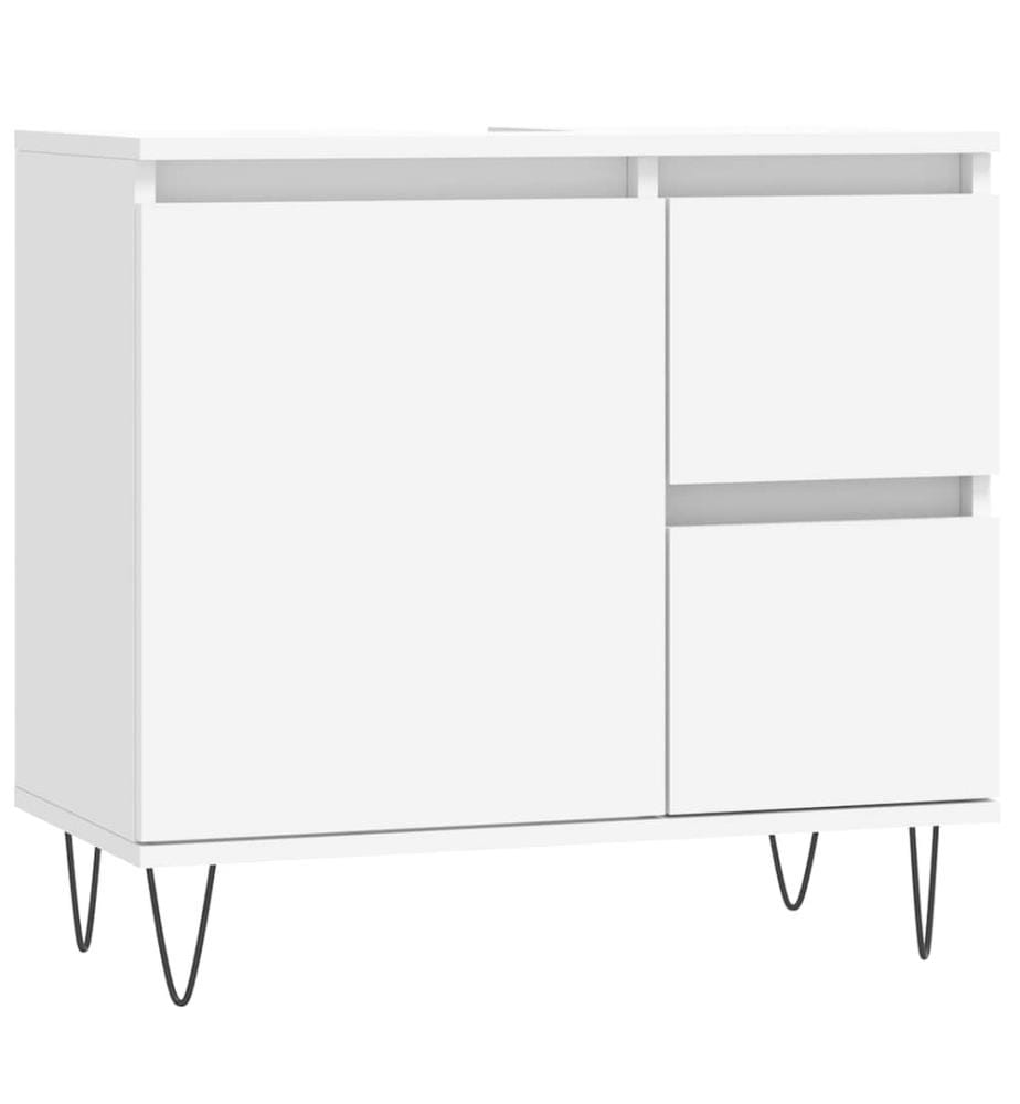Armoire de salle de bain blanc 65x33x60 cm bois d'ingénierie