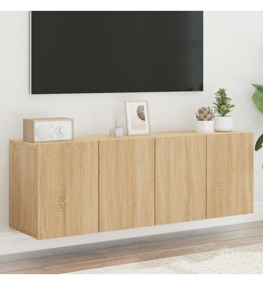 TV-Wandschränke 2 Stk. Sonoma-Eiche 60x30x41 cm
