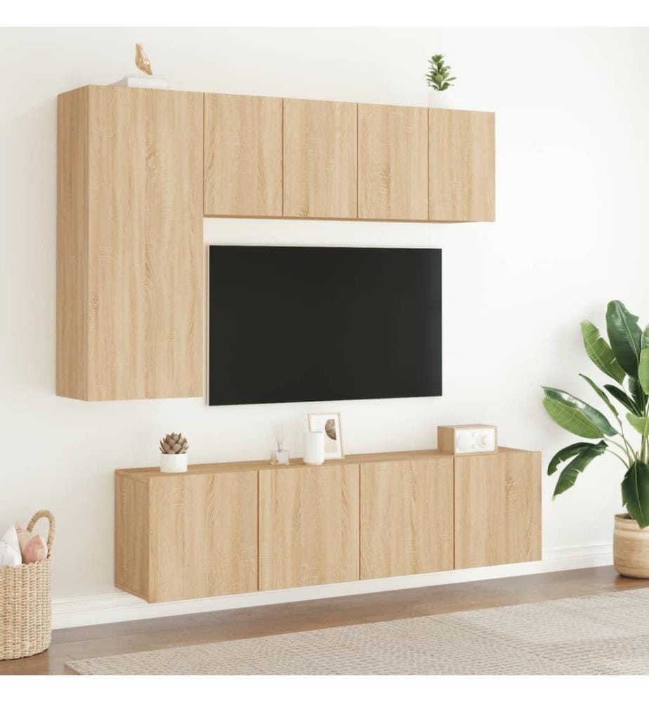 TV-Wandschränke 2 Stk. Sonoma-Eiche 60x30x41 cm