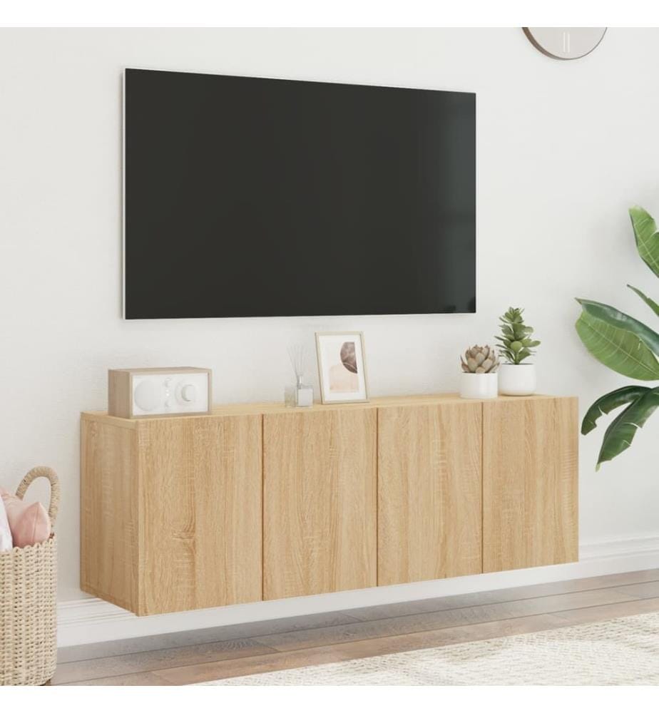 TV-Wandschränke 2 Stk. Sonoma-Eiche 60x30x41 cm