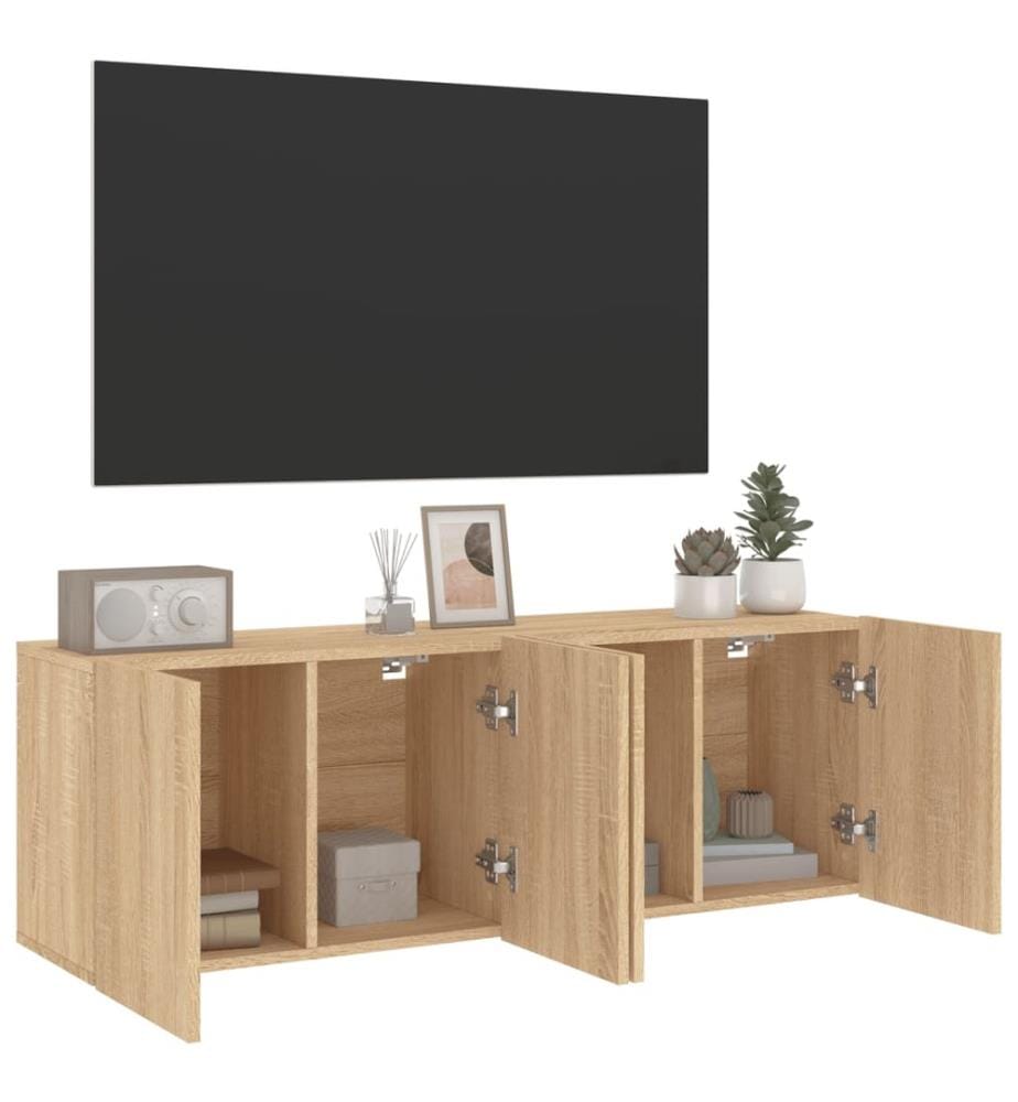 TV-Wandschränke 2 Stk. Sonoma-Eiche 60x30x41 cm