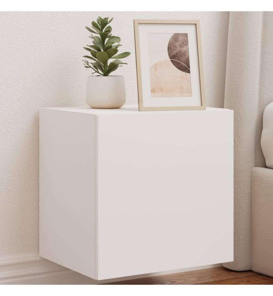 TV-Wandschrank mit LED-Leuchten Weiss 40,5x35x40 cm