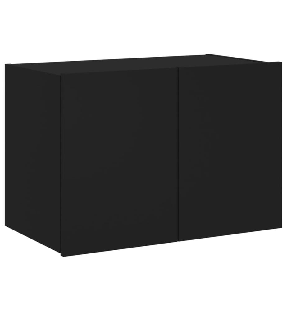 Meuble TV mural avec lumières LED noir 60x35x41 cm