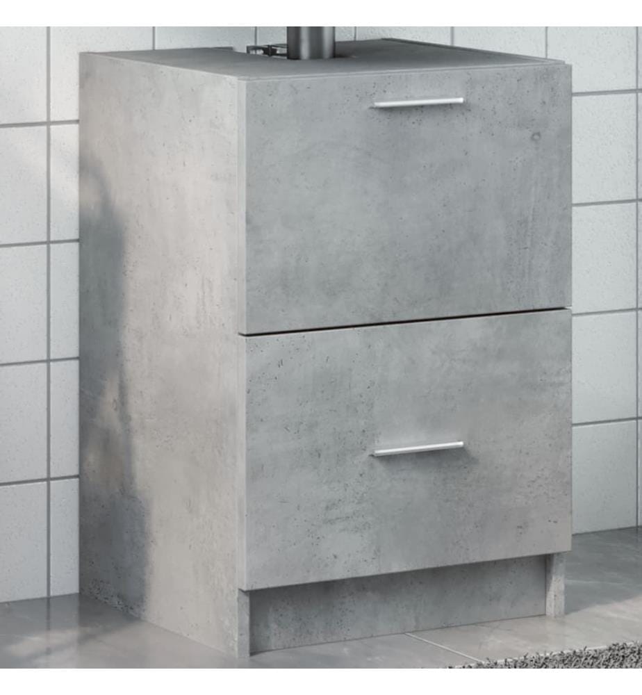 Armoire d'évier gris béton 40x37x59 cm bois d'ingénierie