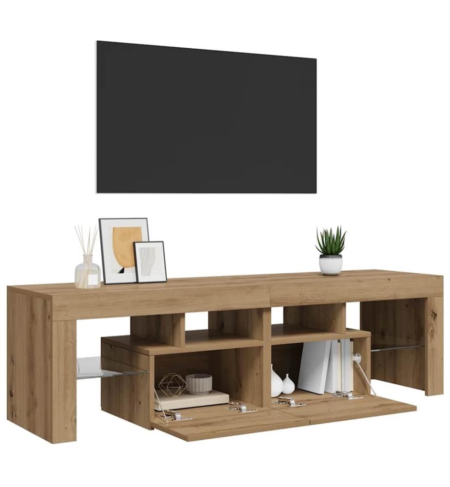 TV-Schrank mit LED Artisan-Eiche 140x36,5x40 cm Holzwerkstoff
