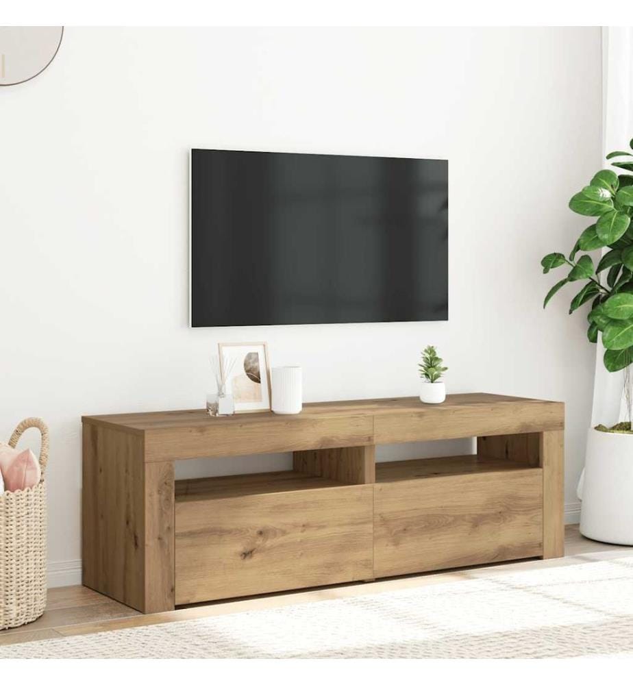 TV-Schrank mit LED Artisan-Eiche 120x35x40 cm Holzwerkstoff